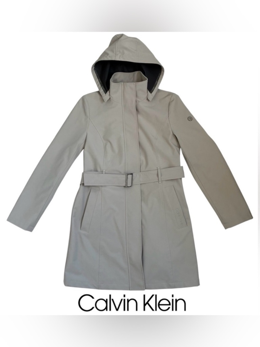 BEIGE CALVIN KLEIN TRENCH COAT JACKET